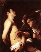 BAGLIONE, Giovanni St Sebastian Healed by an Angel  ed oil painting reproduction
